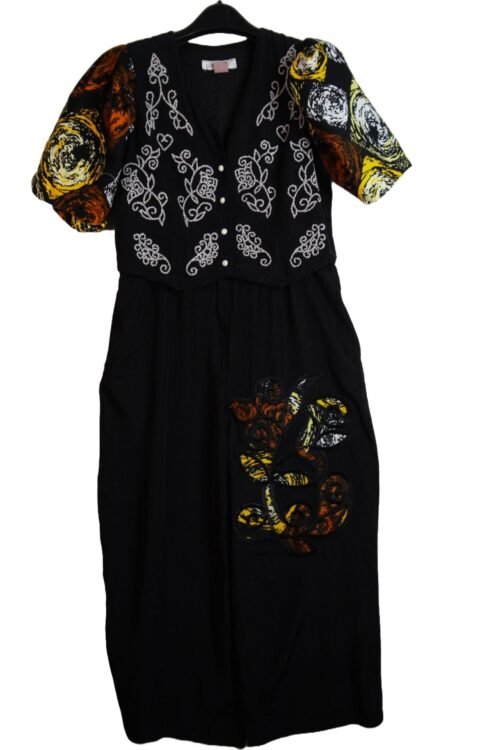 Short sleeve jumpsuit, black