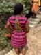 Stripes dress, pink/black