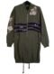 Long jacket with floral pattern, khaki