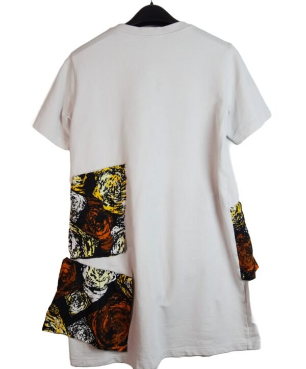 T-shirt dress with flounces, light grey - Image 3