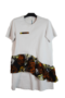 T-shirt dress with flounces, light grey