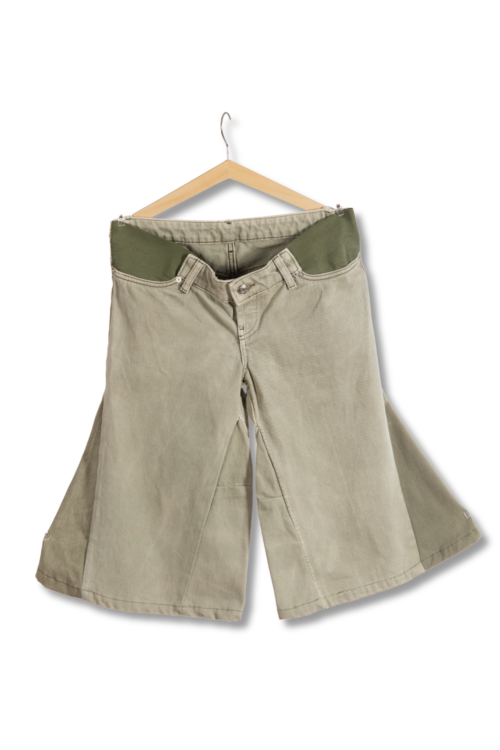 Wide Crop Trouser — Contrast Panel
