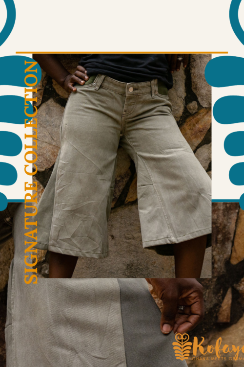 Wide Crop Trouser — Contrast Panel