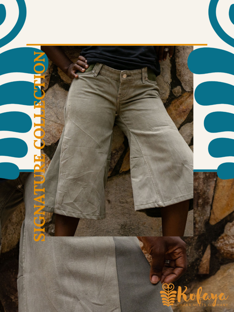 Wide Crop Trouser — Contrast Panel