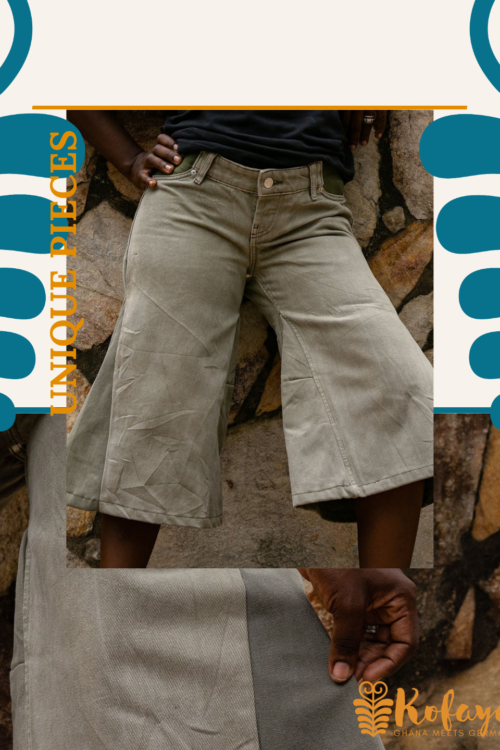 Wide Crop Trouser — Contrast Panel