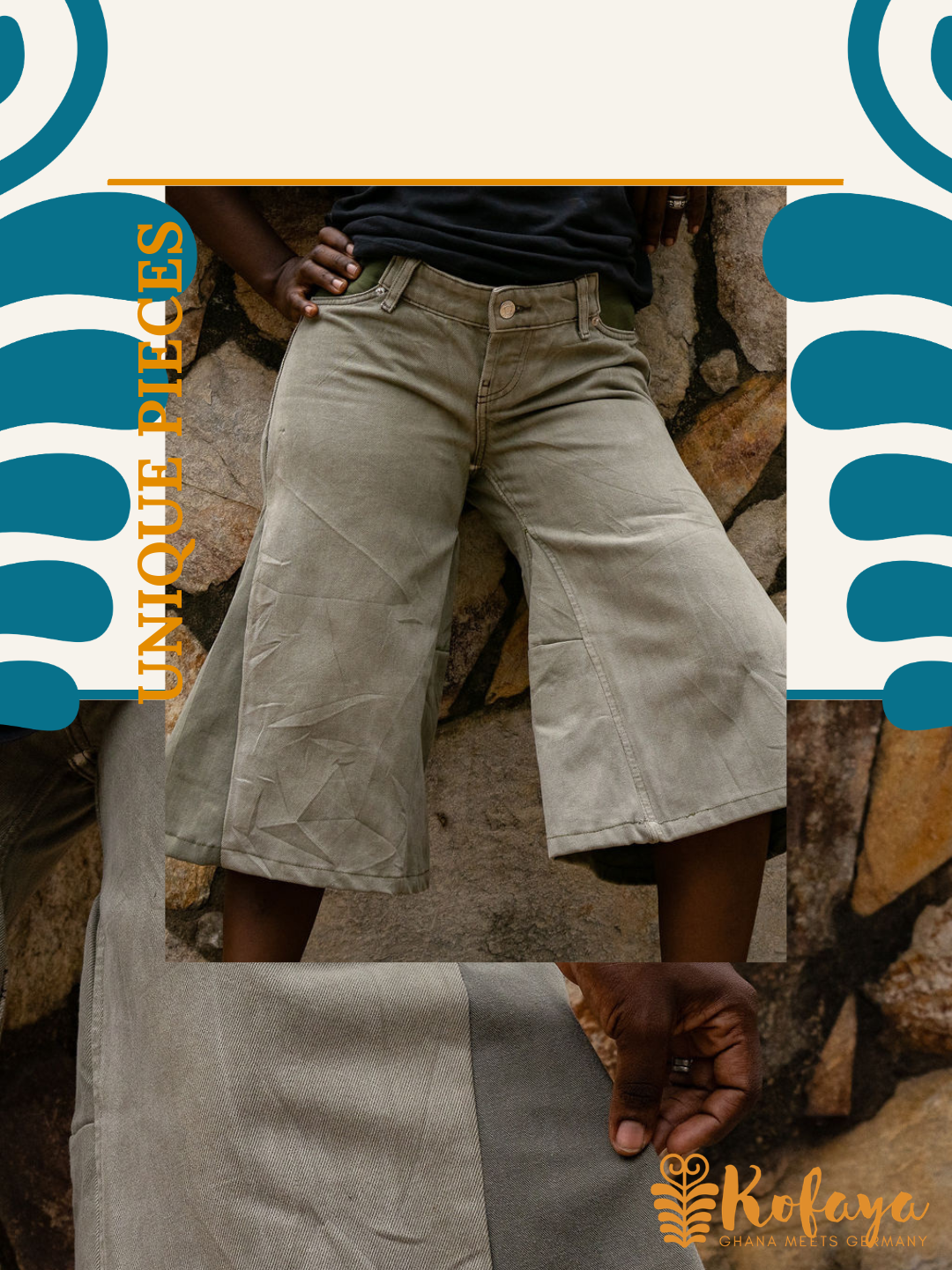 Wide Crop Trouser — Contrast Panel