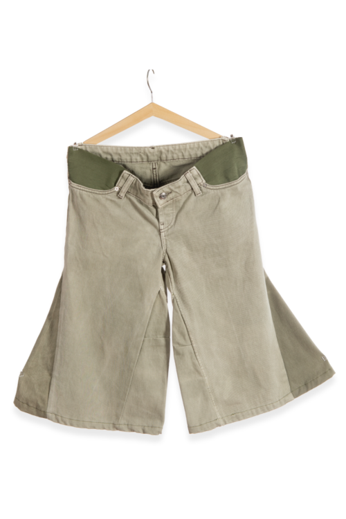 Wide Crop Trouser — Contrast Panel