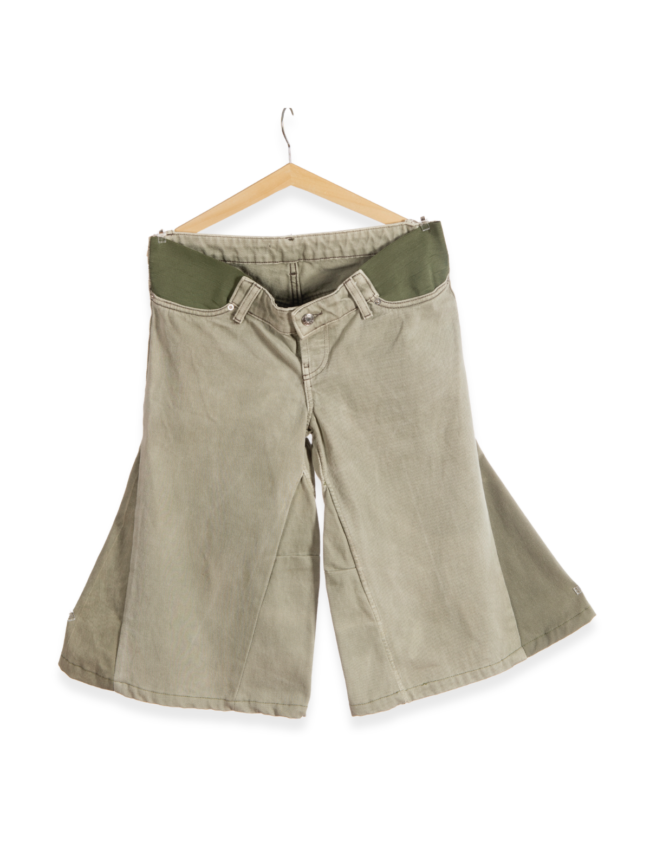 Wide Crop Trouser — Contrast Panel